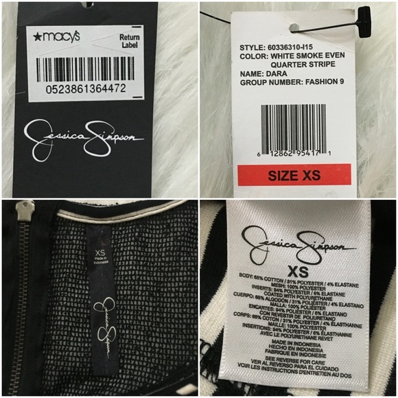 NWT Jessica Simpson Striped Crop Top XS - Picture 3 of 4